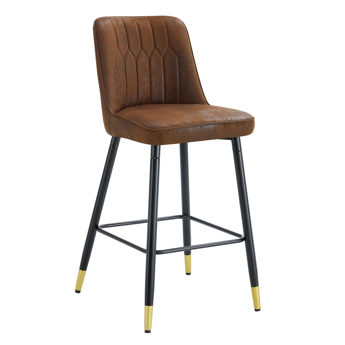 BARHOCKER 2er set stoff metall mit fußstütze - Braun, Textil (42/100/45cm) - Urban Meuble