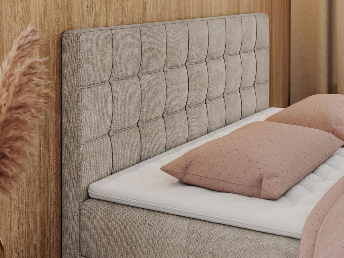 BOXBETT CARMEN 120/200 Beige Struktur - H3 - Beige, Holz/Textil (120/200cm) - MKS