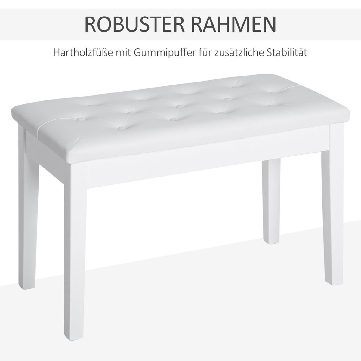 KLAVIERHOCKER, Klavierbank, Weiß - Weiß, Holz (36/50/76cm) - HOMCOM