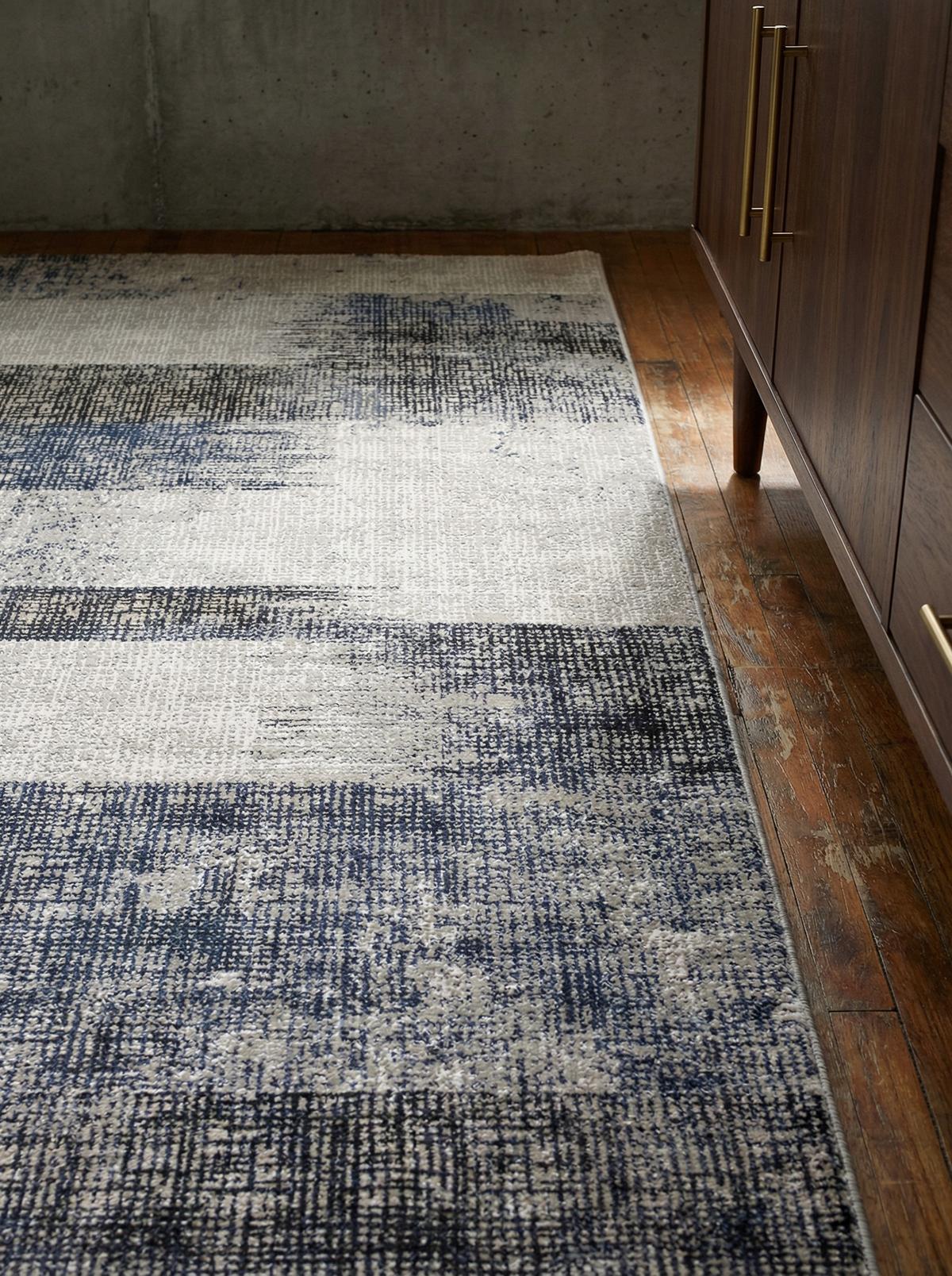 TEPPICH TIBER-Orte, geometrisch-abstrakt, Dunkelblau, 120 x 170 cm - Dunkelblau, Textil (170/120cm) - KADIMA DESIGN
