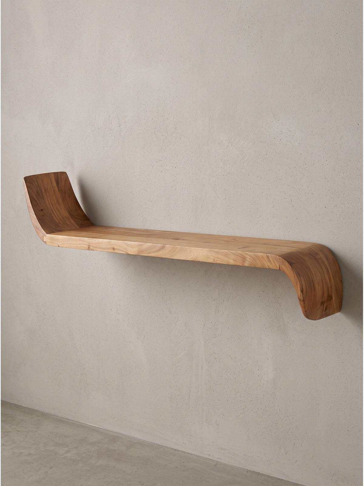 WANDREGAL ARBOGA, Mango Massivholz, handgefertigt, 60 x 20 x 36 cm - Braun, Holz (60/36/20cm) - KADIMA DESIGN