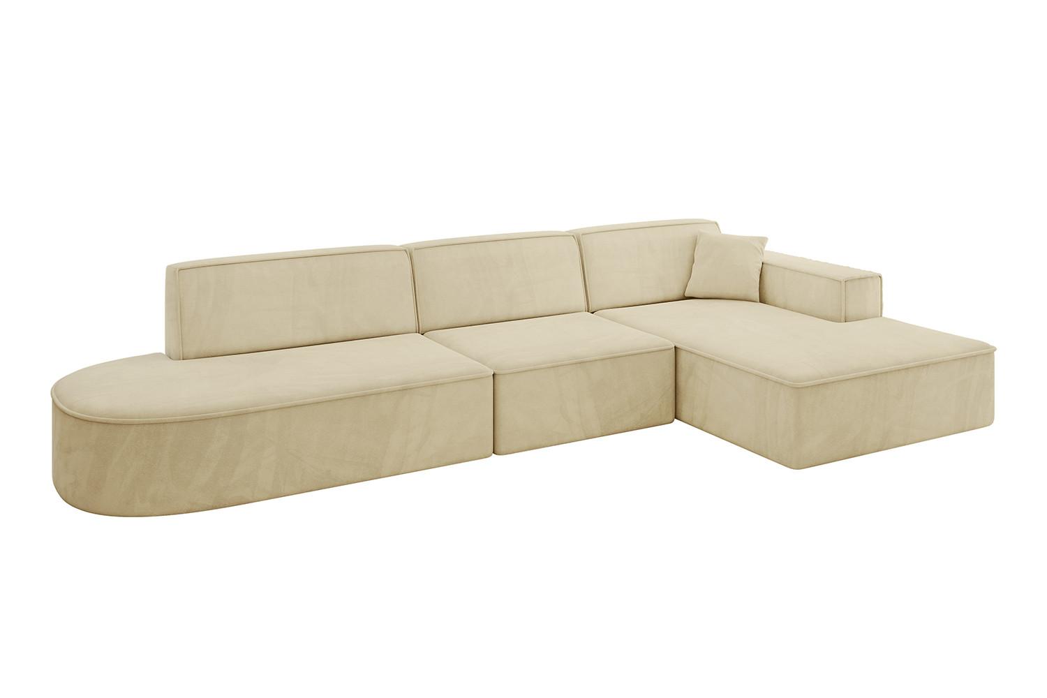 ECKSOFA Ottomane Rechts IREA-L2-v4 - 327x165x77 cm Beige - Taupe, Holzwerkstoff/Textil (327/165cm) - ALTDECOR