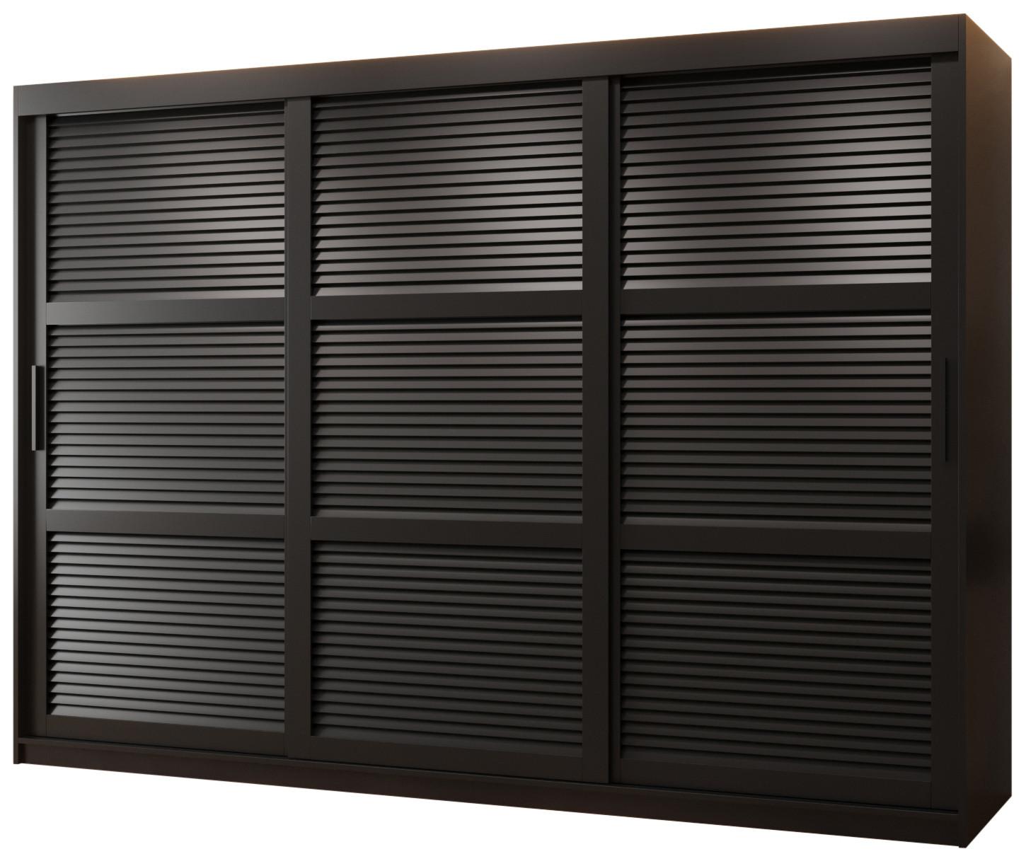 SCHWEBETÜRENSCHRANK 200/250/62 3-türig - Schwarz, Holz/Kunststoff (250/200/62cm) - MÖBEL KRYSPOL