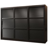 SCHWEBETÜRENSCHRANK 200/250/62 3-türig - Schwarz, Holz/Kunststoff (250/200/62cm) - MÖBEL KRYSPOL