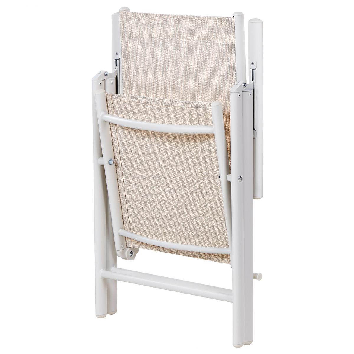 GARTENSTUHL 6er-Set Aluminium beige Catania - Beige, Metall (54/103/65cm) - Beliani