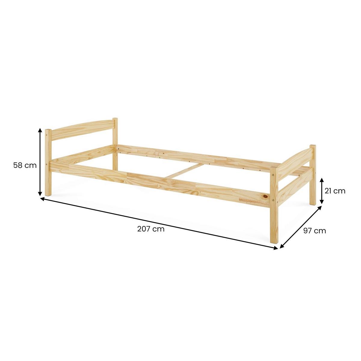 EINZELBETT BORIS 90x200 cm natur - Naturfarben, Holz (90/200cm) - IDIMEX