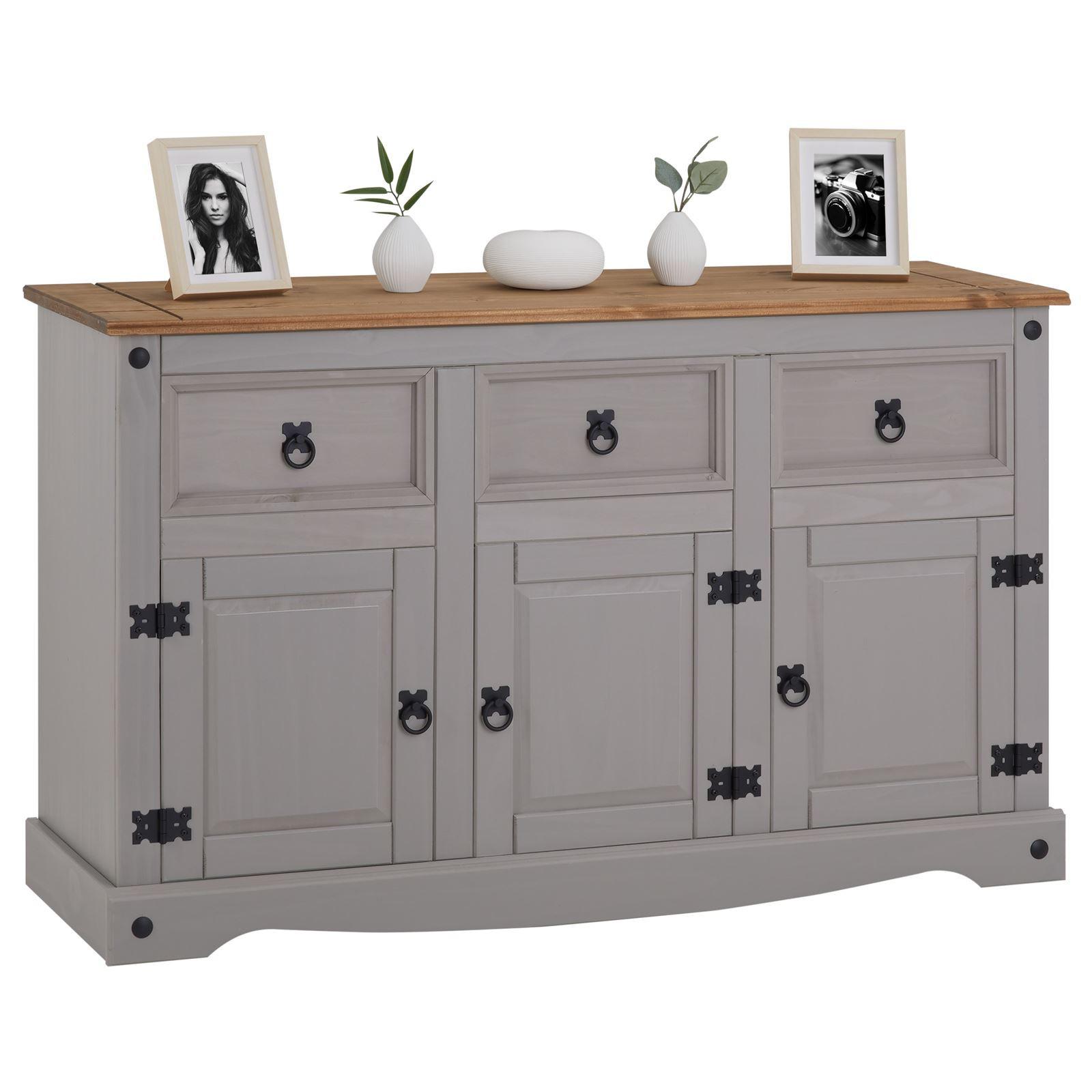 SIDEBOARD RAMON grau/natur - Naturfarben/Grau, Holz (125/76/40cm) - CARO-Möbel