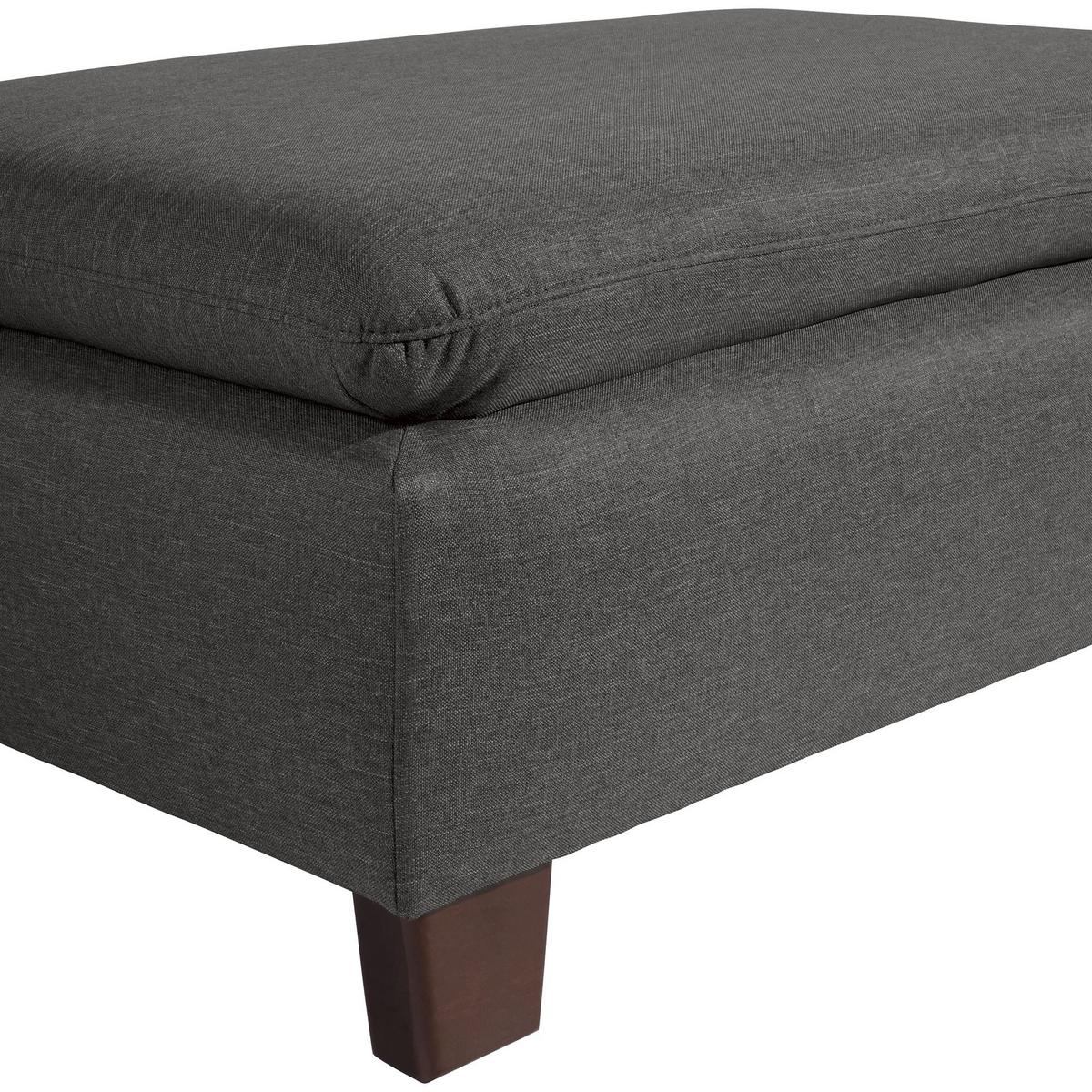 POLSTERHOCKER Kaylil Flachgewebe anthrazit - Anthrazit, Kunststoff (90/43/60cm) - 58aufmkessel