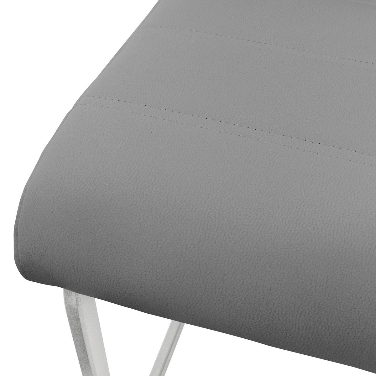 SCHWINGSTUHL 4er Set Grau Kunstleder - Silberfarben/Grau, Metall (40/102/57cm) - ML-DESIGN