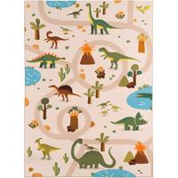 SPIELTEPPICH Waschbar TINO in Beige, mit Dino-Landschaft, 140 x 200 cm - Beige, Textil (200/140cm) - KADIMA DESIGN