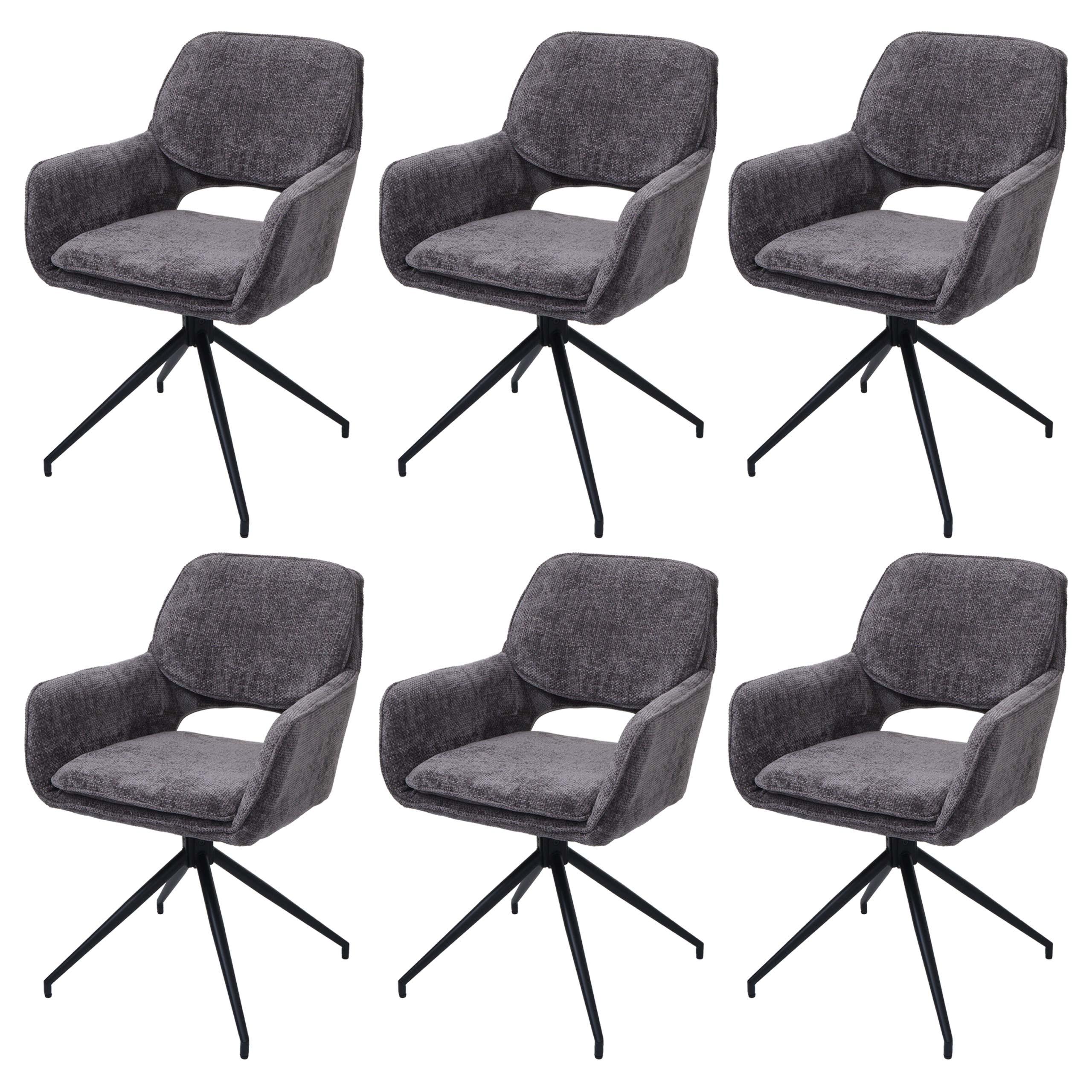 ESSZIMMERSTUHL Grau 6er-Set - Dunkelgrau/Grau, Textil (57/86/61cm) - MCW