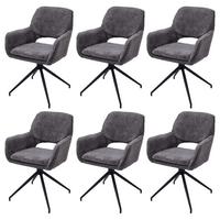 ESSZIMMERSTUHL Grau 6er-Set - Dunkelgrau/Grau, Textil (57/86/61cm) - MCW