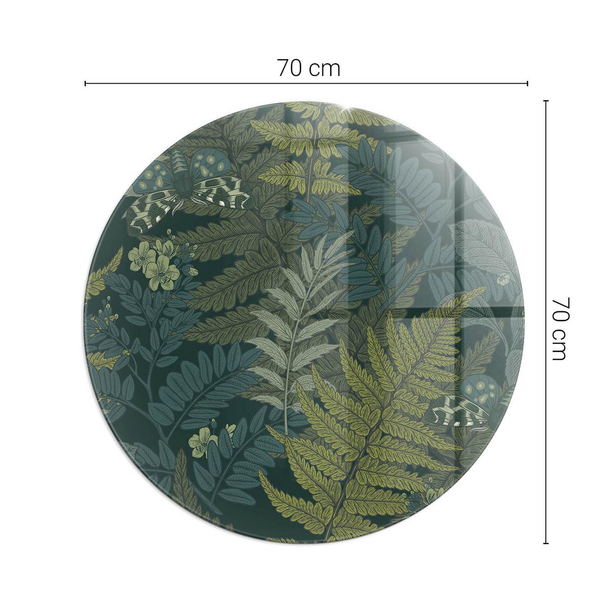 GLASPLATTE für Kamin Ø 70 cm - Grün, Glas (70/70/0.4cm) - TULUP
