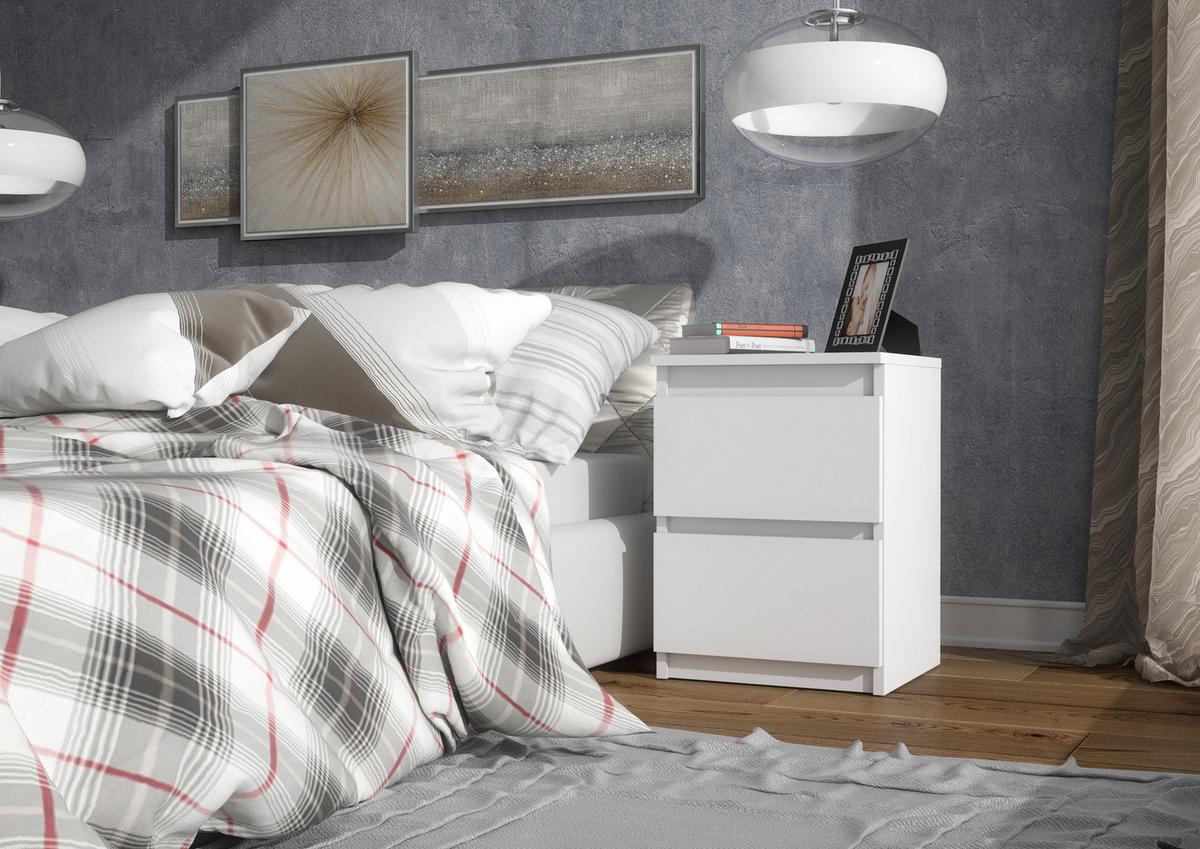 NACHTTISCH Weiß 40/55/39 - Weiß, Holzwerkstoff (40/55/39cm) - RAUMHIRSCH FURNITURE