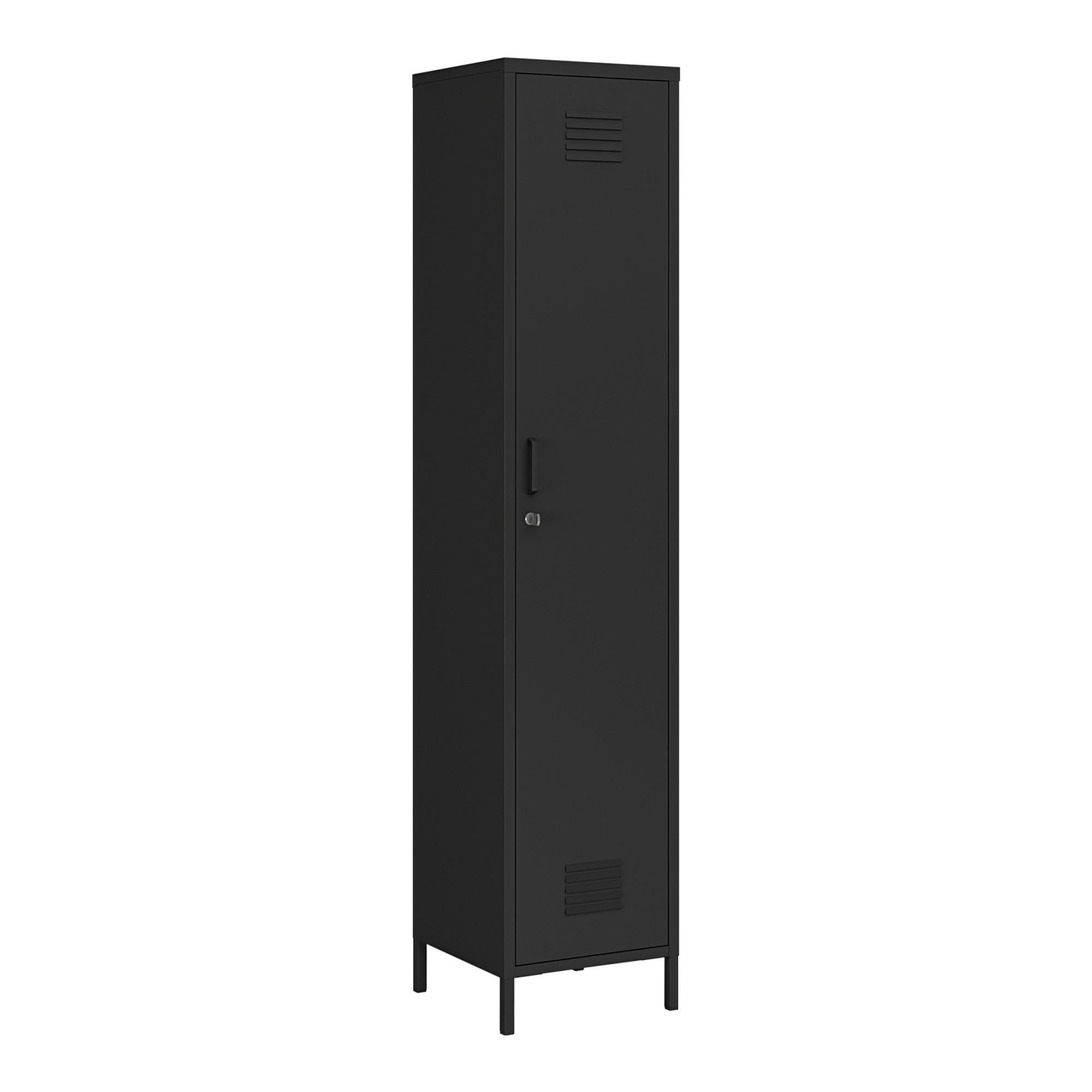 KLEIDERSCHRANK Seinäjoki - Schwarz, Metall (38/180/38cm) - [en.casa]