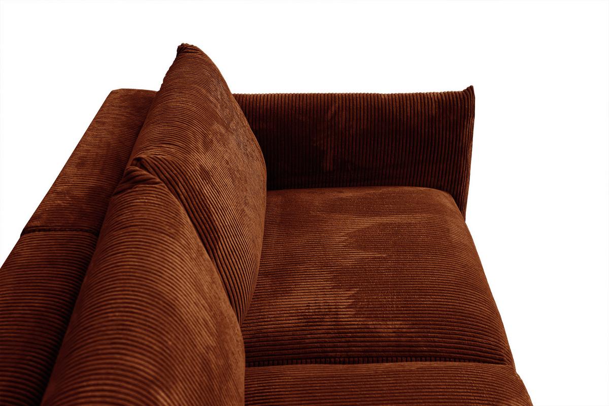 SOFA TAUER 3-Sitzer, orange - Dunkelorange/Schwarz, Holzwerkstoff/Kunststoff (112/84/206cm) - Wozimo