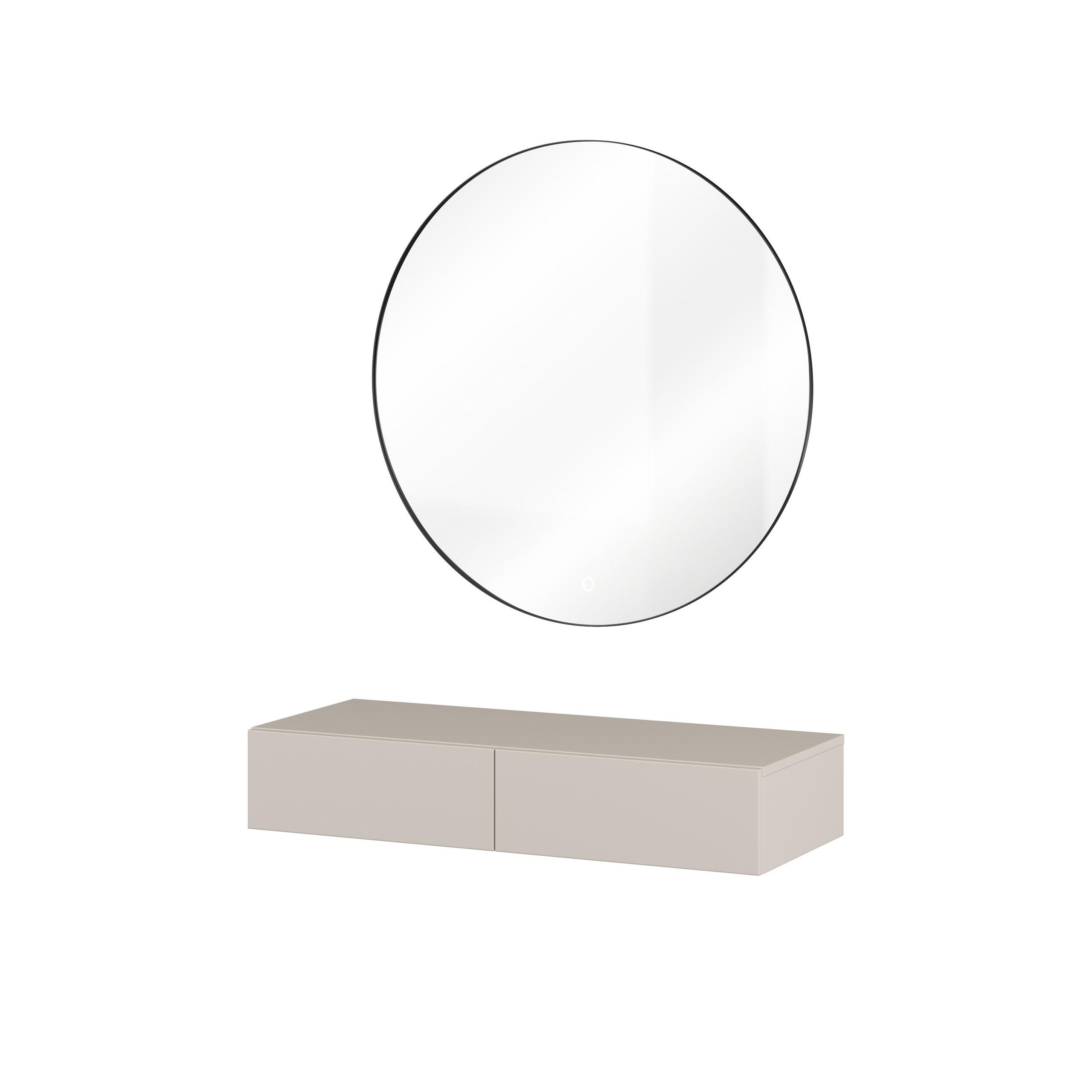 SCHMINKTICH JUKARIS 90/16/35 cm Hängender Kosmetiktisch mit Spiegel und Schubladen, Kaschmir - Kaschmir, Holzwerkstoff (90/16/35cm) - MASSENO