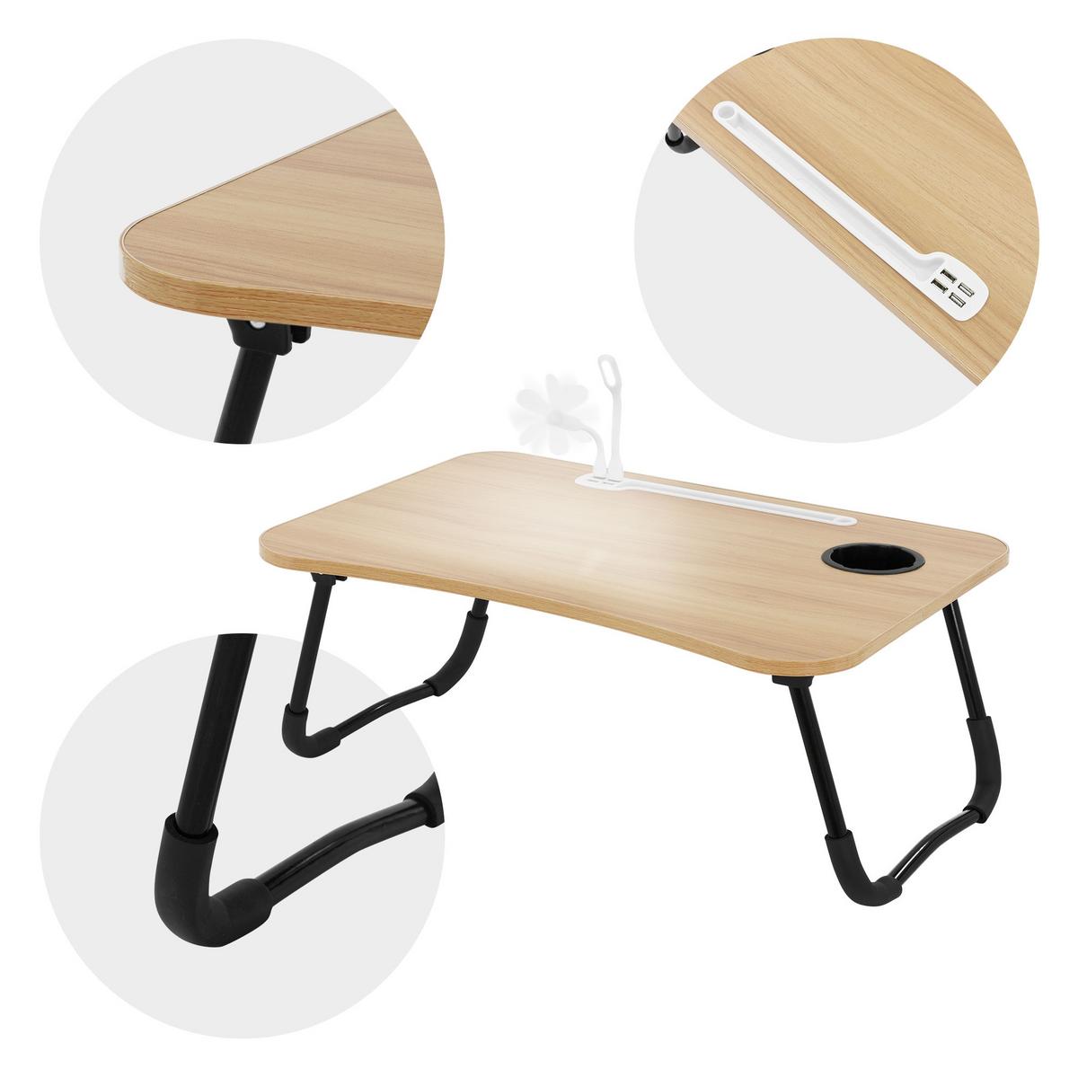 LAPTOPTISCH Natur 60x40 cm klappbar - Braun, Holzwerkstoff (60/40/25cm) - ML-DESIGN