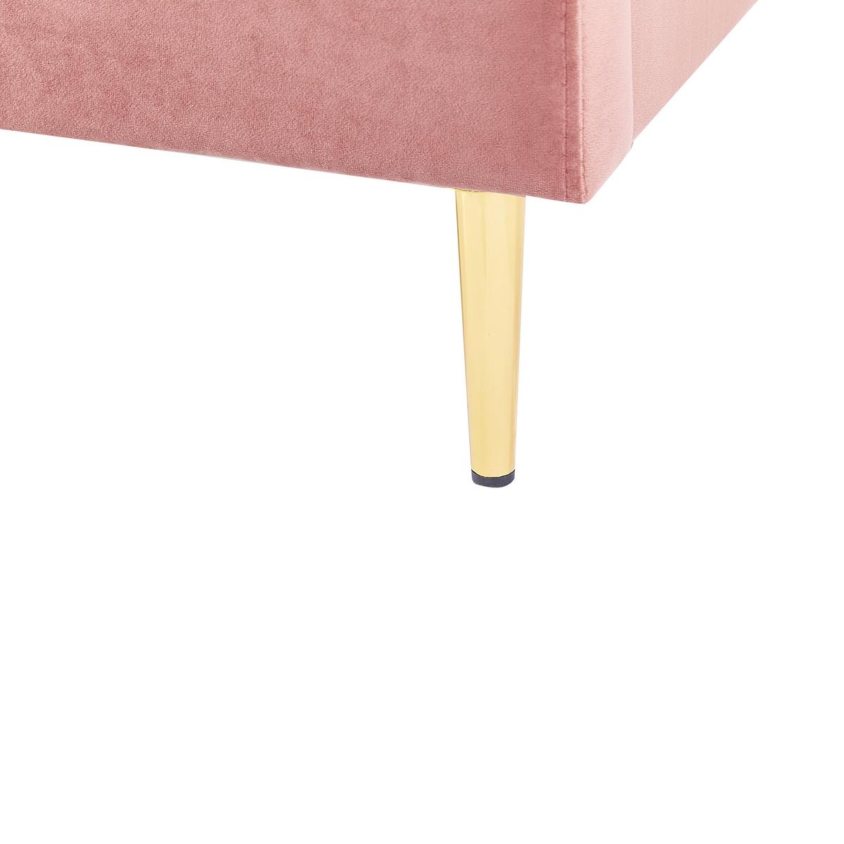 POLSTERBETT 180/200cm Pfirsichrosa Chaleix - Pink, Textil (180/200cm) - Beliani