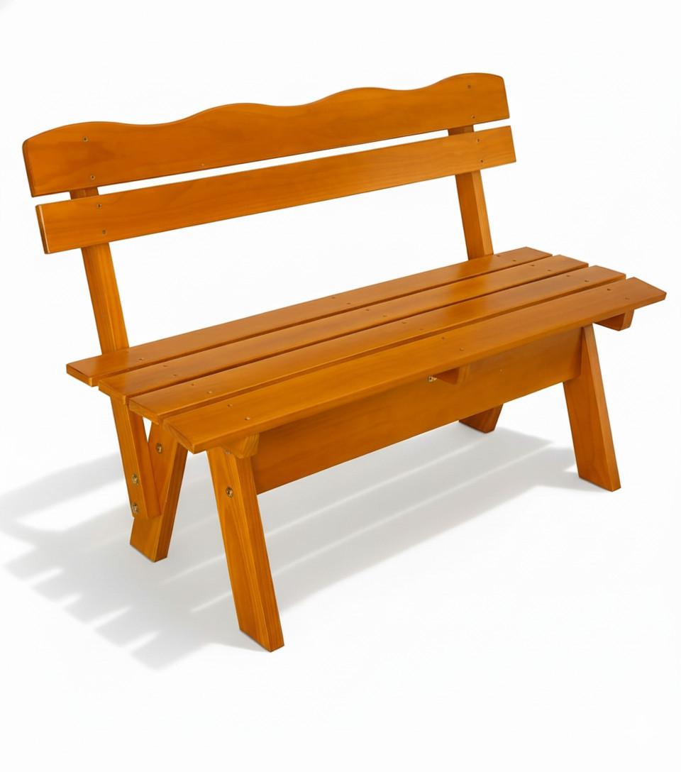 GARTENBANK Tromsö RD 120cm - Braun, Holz (42/60/120cm) - Beautissu 