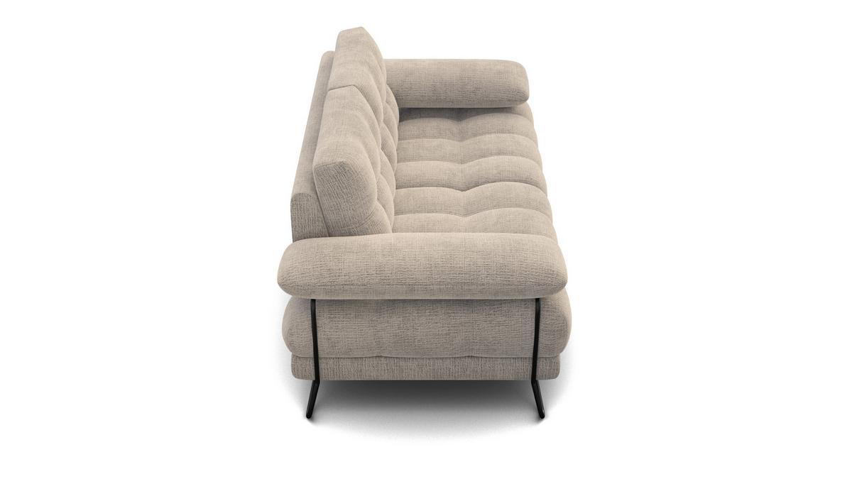 SOFA BUBBARA 2-Sitzer, beige - Beige/Schwarz, Holz/Textil (185/87/96cm) - Wozimo