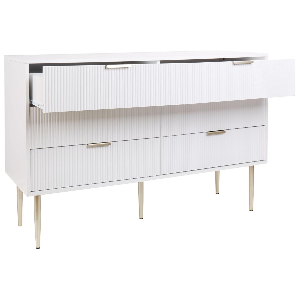 KOMMODE mit 6 Schubladen Weiß Soho - Weiß, Holzwerkstoff (120/78/40cm) - Beliani
