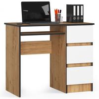 SCHREIBTISCH Eiche Craft, Weiß 77/90/50 - Weiß, Holzwerkstoff (155/85/77cm) - RAUMHIRSCH FURNITURE