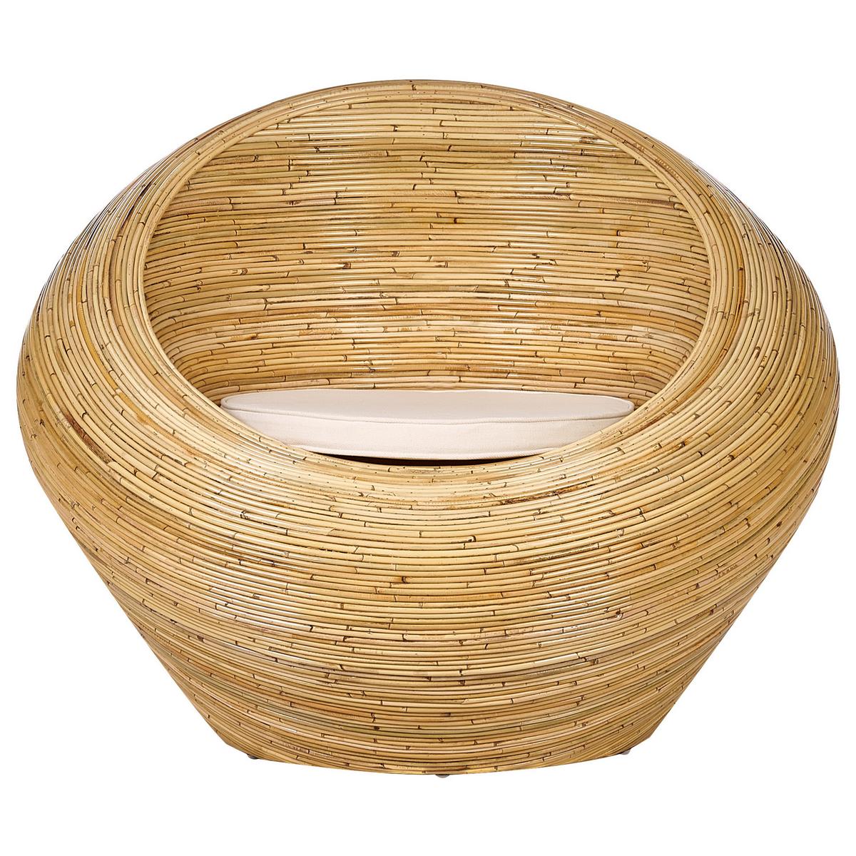 GARTENSTUHL Rattan Natürlich Maiori - Beige/Naturfarben, Naturmaterialien (110/88/110cm) - Beliani