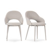 STÜHLE 2er-Set mit Stoffbezug und Metallfüßen 57/84/54 cm - Beige, Textil (57/84/63.5cm) - Calicosy
