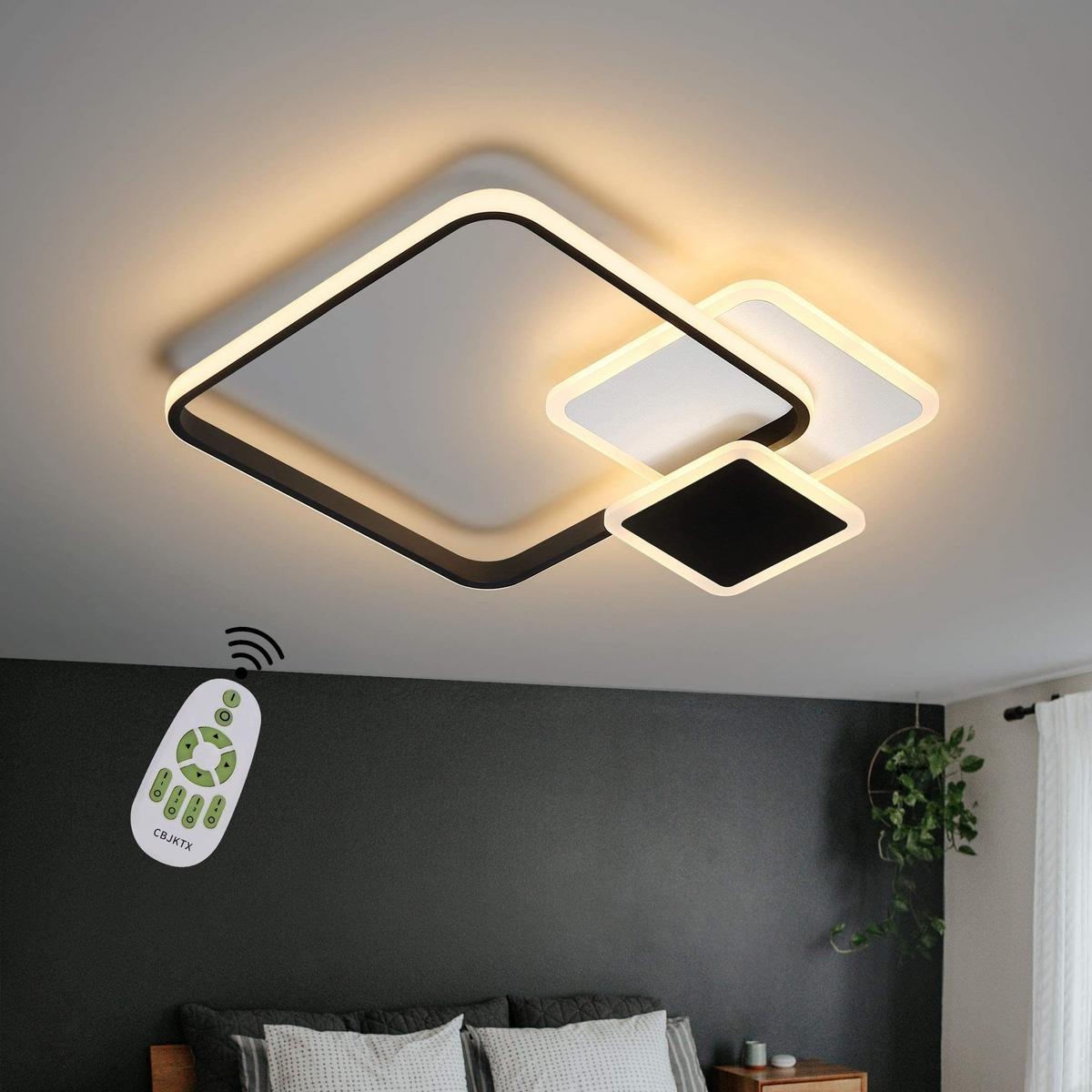 LED-DECKENLEUCHTE Magdalena 47/41/7 cm - Schwarz, Metall (47/41/7cm) - Nettlife