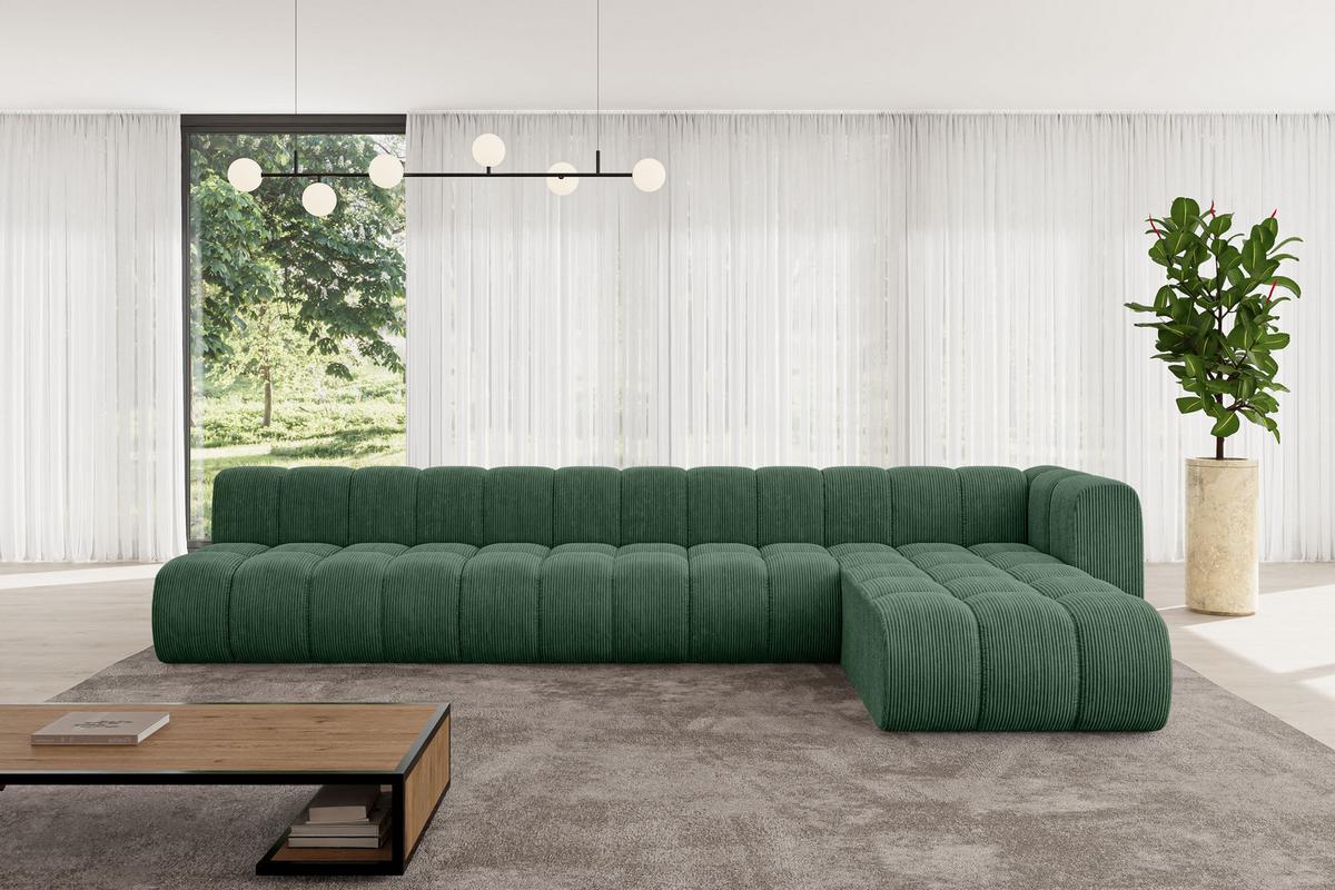 ECKSOFA modulares Sofa Darnel-L3 - 387x177x70 cm Grün - Grün, Holzwerkstoff/Textil (387/177cm) - ALTDECOR