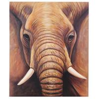 ÖLGEMÄLDE NAHAUFNAHME ELEFANT HANDGEMALT Mehrfarbig - Multicolor, Textil (100/120cm) - MCW
