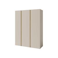 KLEIDERSCHRANK Luca LC01 - Sandfarben/Schwarz, Holzwerkstoff/Kunststoff (145/195/50cm) - MIRJAN24