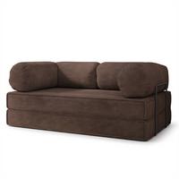BETTSOFA ALVIO aus Schaumstoff Kordstoff Braun Schlaffunktion - Braun, Textil (170/68/80cm) - MASSENO