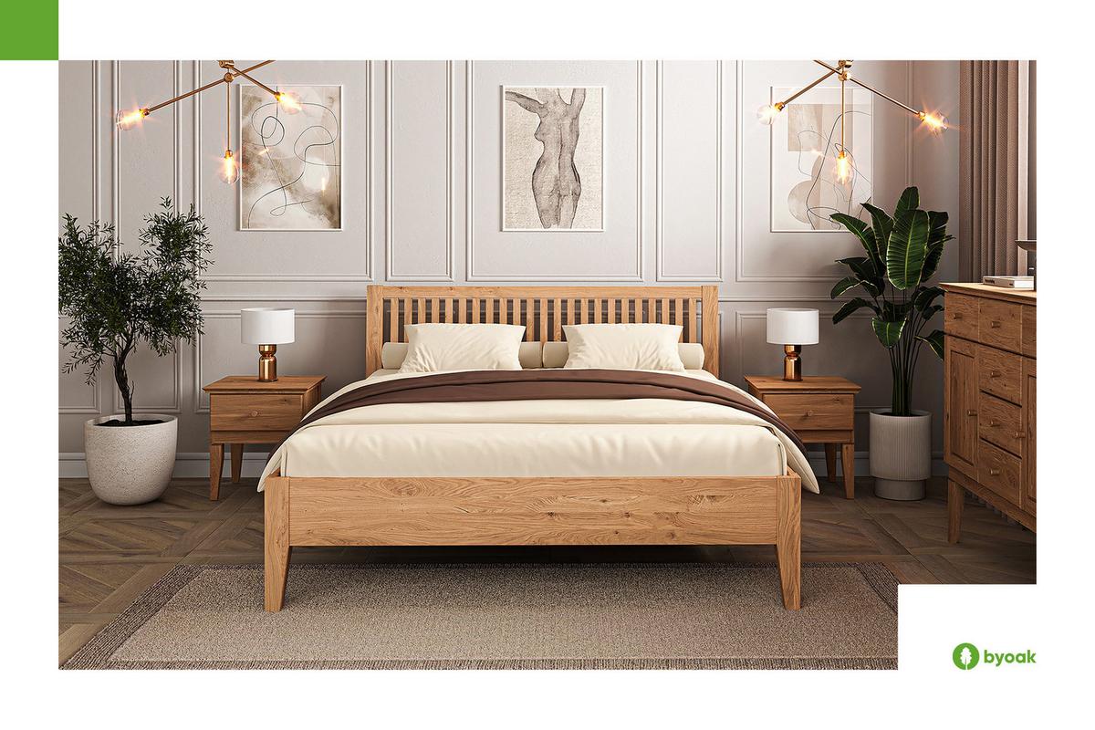 MASSIVHOLZBETT ELIAS 1 80x200 Wildeiche - Alteiche, Holz (80/200cm) - byoak