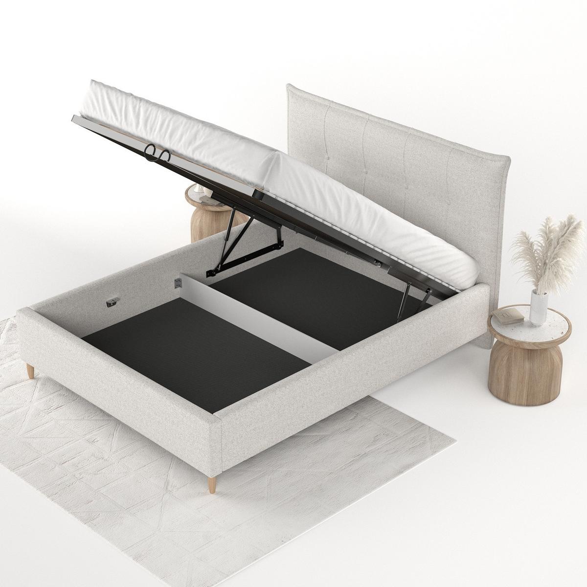 POLSTERBETT Plaza 160/200 cm Hellbeige im Riva Stoff - Beige/Naturfarben, Holz/Holzwerkstoff (160/200cm) - AltaBeds
