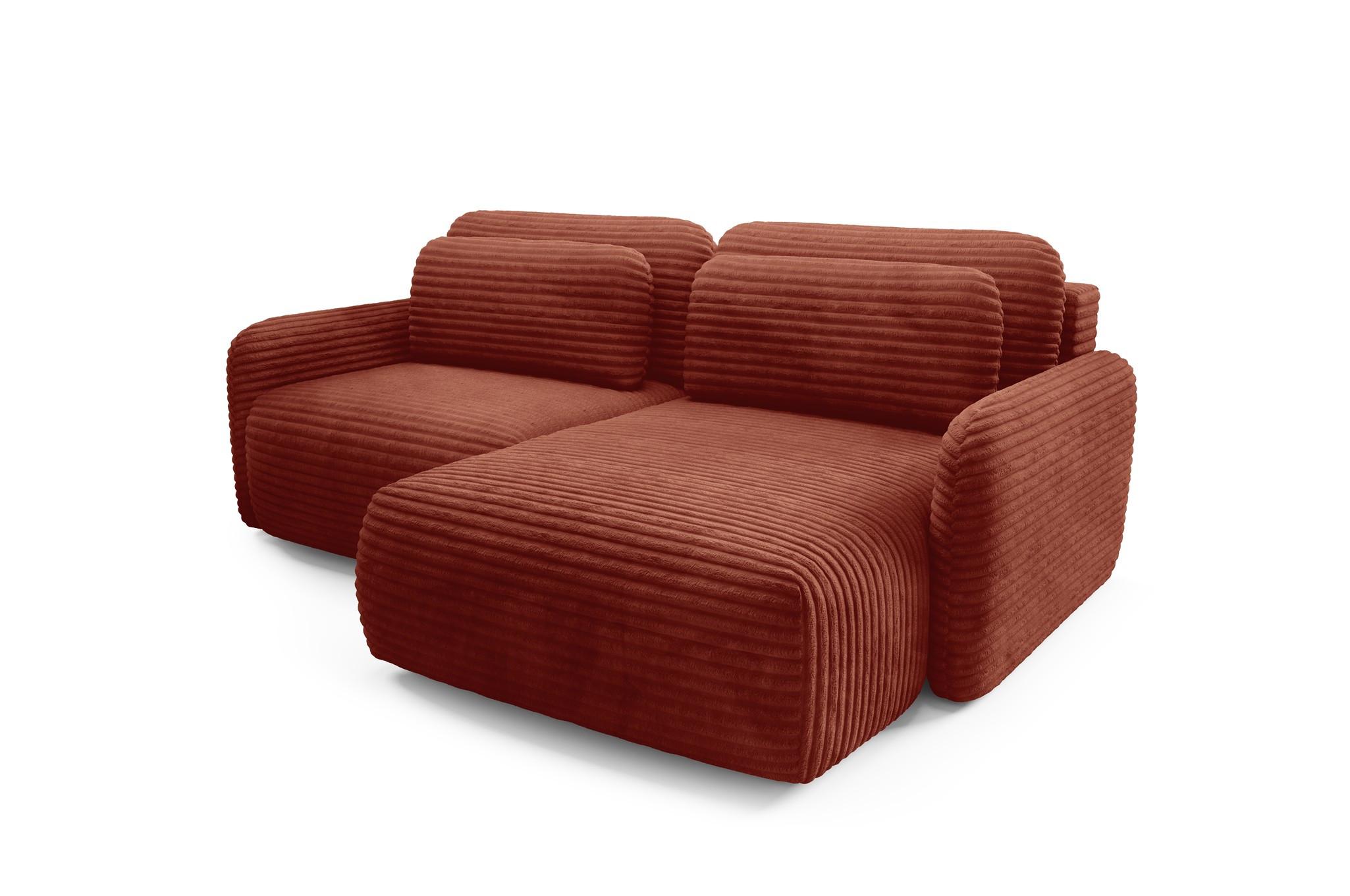 ECKSOFA Simone Mit Schlaffunktion - Rotbraun, Holzwerkstoff/Textil (165/240cm) - Fun Möbel