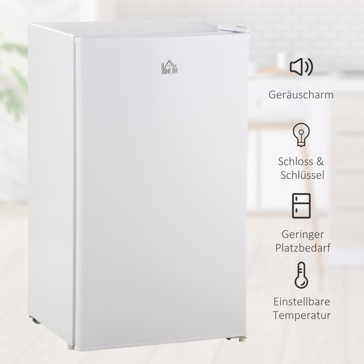 MINIKÜHLSCHRANK mit Gefrierfach 91L Weiß - Weiß, Kunststoff (44.2/84/47.5cm) - HOMCOM