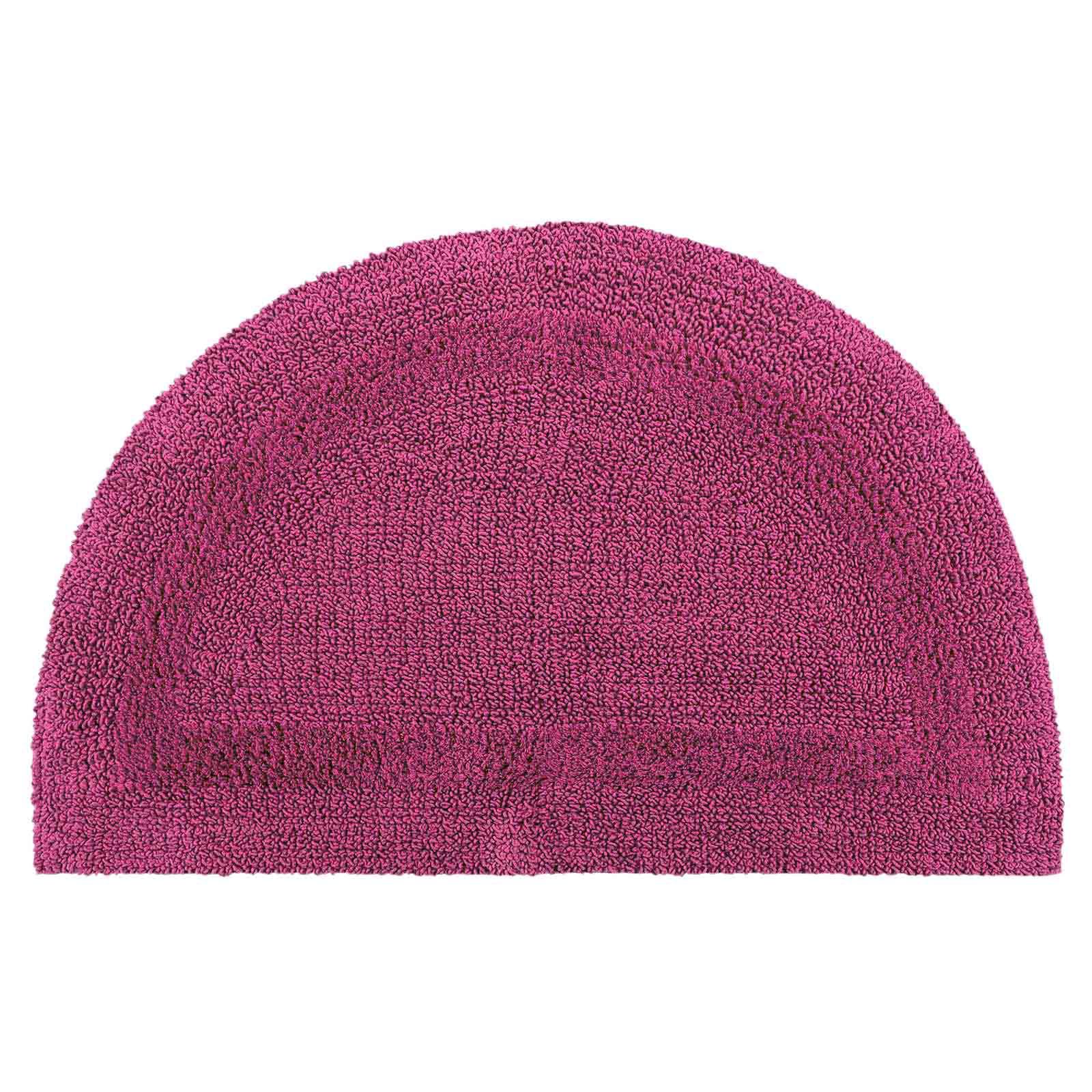 BADEMATTE halbrund 50/80 cm, 100% Baumwolle, wendbar - Magenta, Textil (50/80cm) - Homescapes