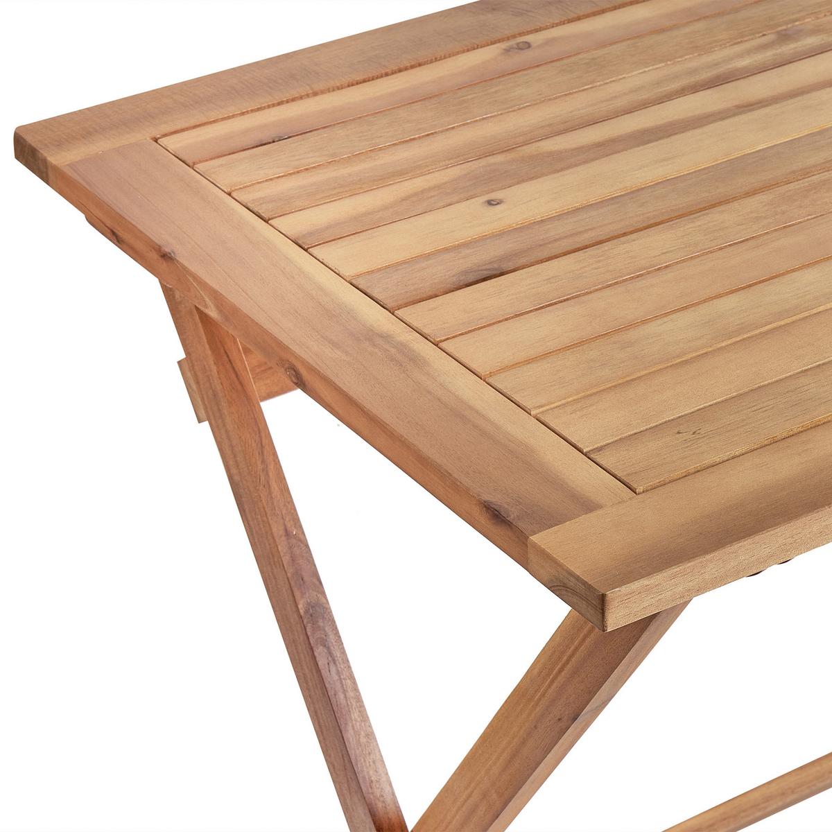 GARTENTISCH Heller Holzfarbton Prossedi - Hellbraun, Holz (120/60/75cm) - Beliani
