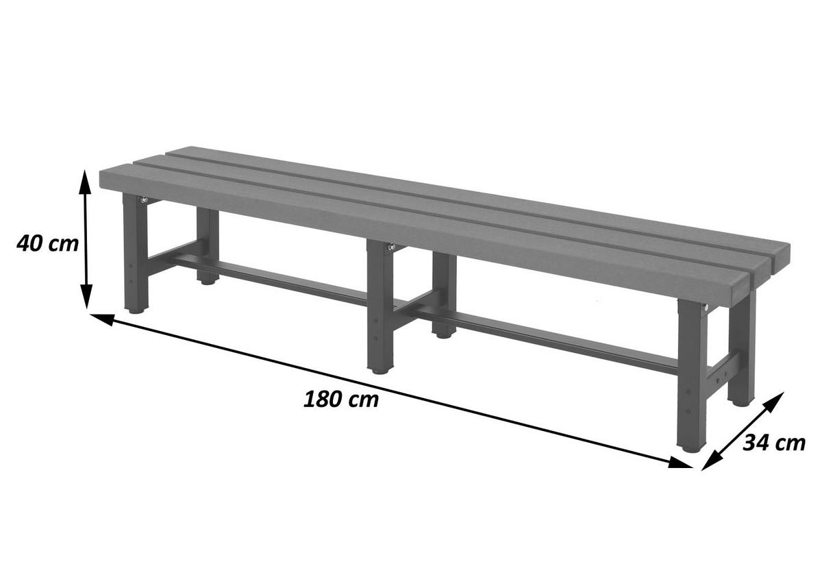 ALU GARTENBANK Braun - Braun, Metall (180/40/34cm) - MCW