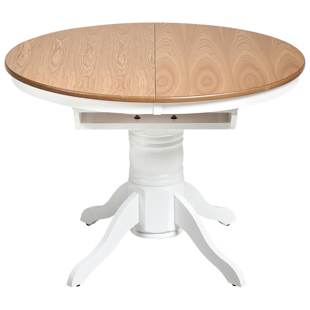 ESSTISCH ausziehbar Helle Esche 106-150/106 cm Holz Akron - Hellbraun, Holz (106/106/74cm) - Beliani