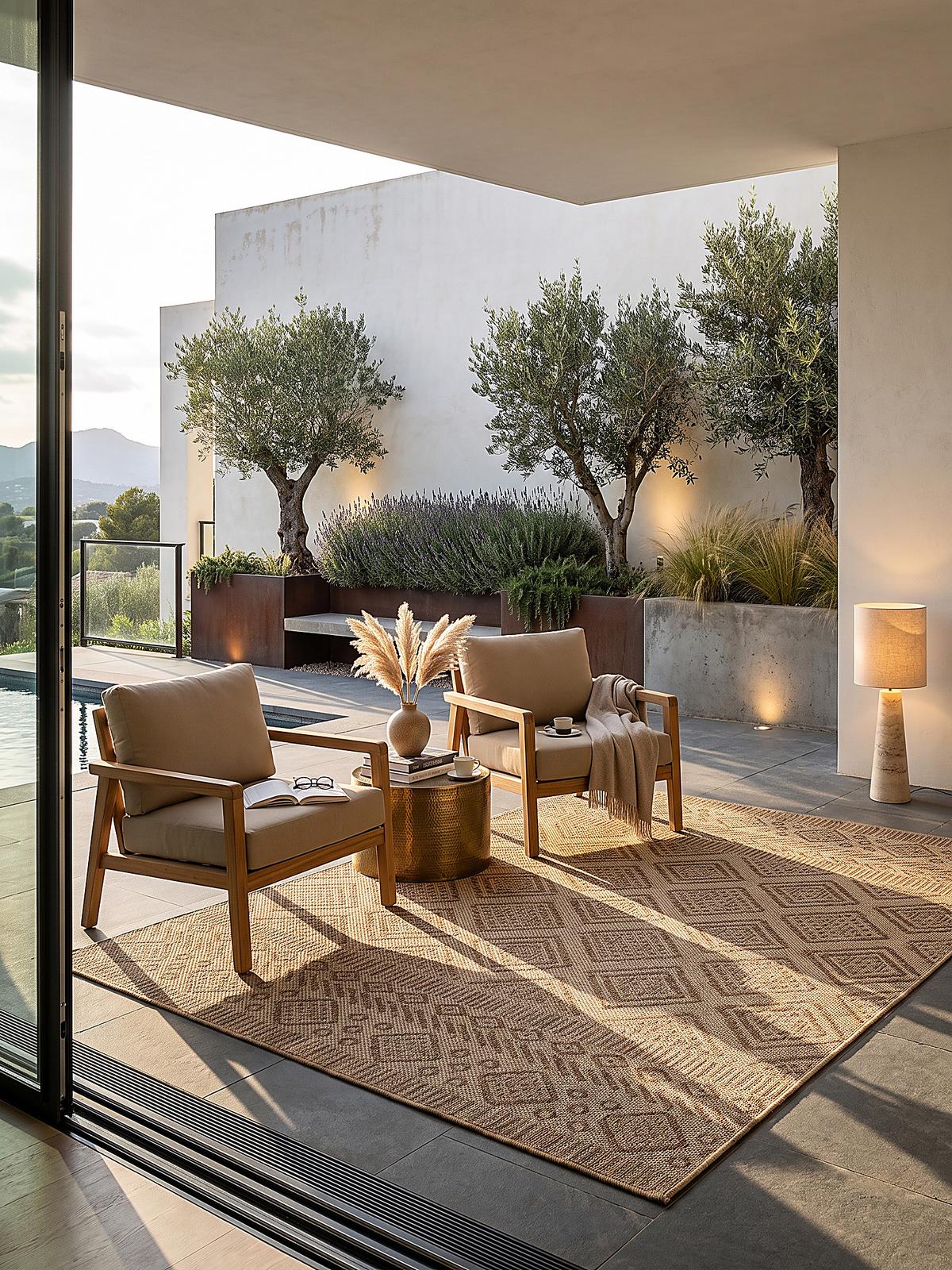 TEPPICH Flachgewebe, Outdoor, Fußbodenheizung-geeignet, mit Rautenmuster, VIGOLENO in Beige-Braun, 120 x 160 cm - Beige, Textil (120/160cm) - KADIMA DESIGN