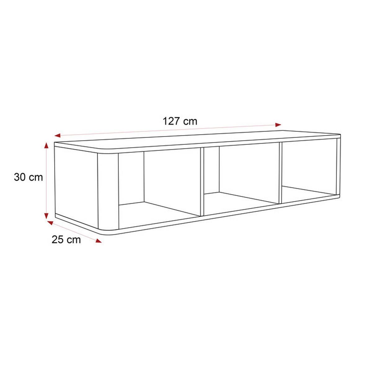 HÄNGEREGAL NAVANI 127/25/30 cm Kaschmir / Nussbaum - Nussbaumfarben, Holzwerkstoff/Metall (127/30/25cm) - Idohome