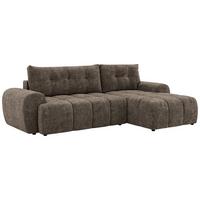 ECKSOFA MARIVO L - Braun Schenille grob gewebt - Rechts Seite - Schwarz/Braun, Kunststoff/Textil (271/161cm) - MKS
