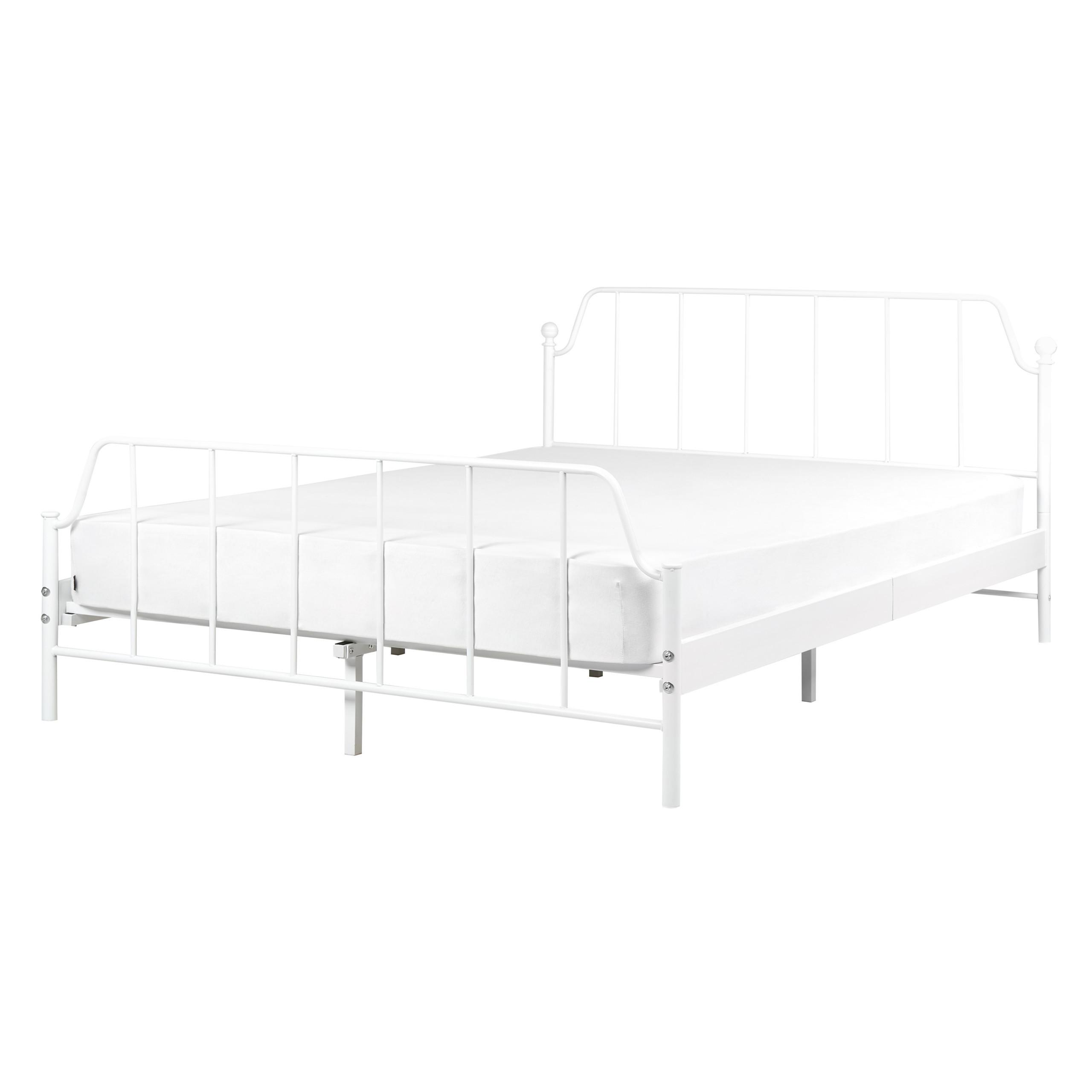 BETT mit Lattenrost 140x200 cm Weiß Mauressac - Weiß, Metall (140/200cm) - Beliani