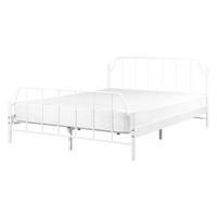 BETT mit Lattenrost 140x200 cm Weiß Mauressac - Weiß, Metall (140/200cm) - Beliani