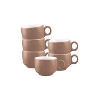 ESPRESSOTASSEN Sento Home Pure Colors Cocoa Brown 80 ml 6er Set - Hellbraun, Keramik (0.08L) - Seltmann Weiden