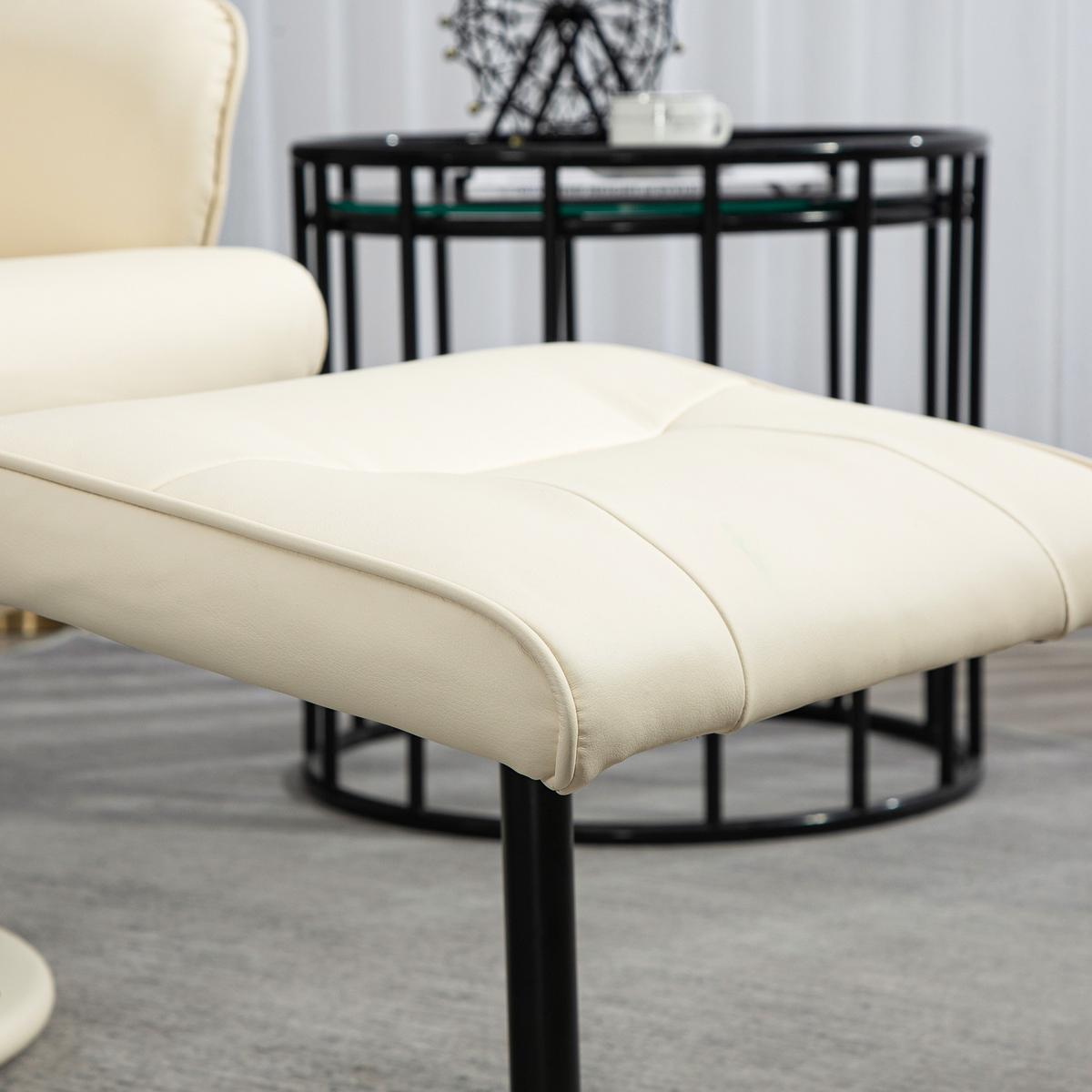 RELAXSESSEL mit Fußhocker, Elektrischer Massagesessel mit Liegefunktion - Creme/Schwarz, Kunststoff/Metall (81/105/76cm) - HOMCOM