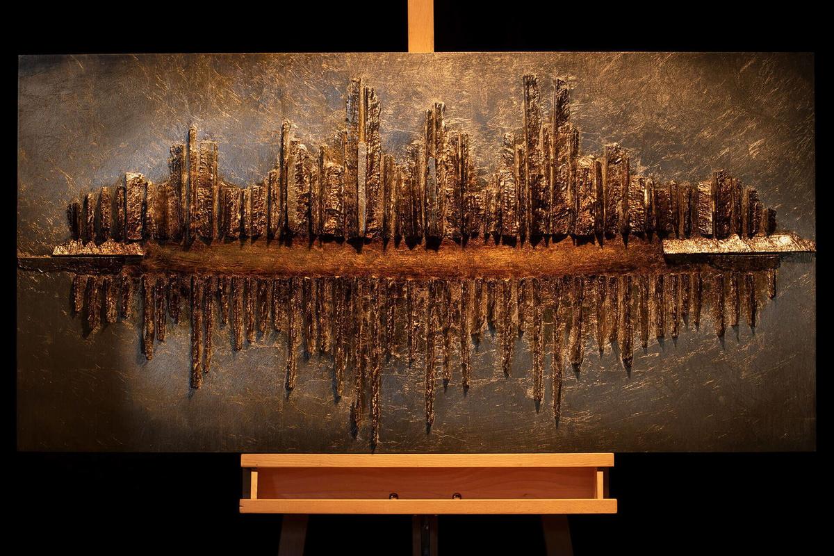 HOLZBILD Schwarz 120/60 cm - Schwarz/Braun, Holz (6.81/60cm) - KUNSTLOFT